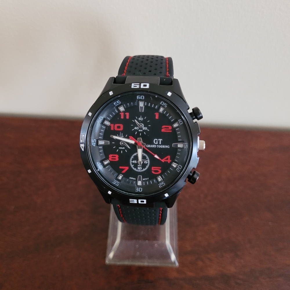 Brand New Black and Red GT Grand Touring Men's Watch